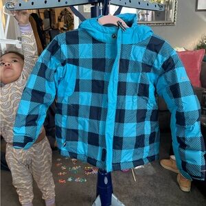 Blue and Navy Checkered Columbia Coat
